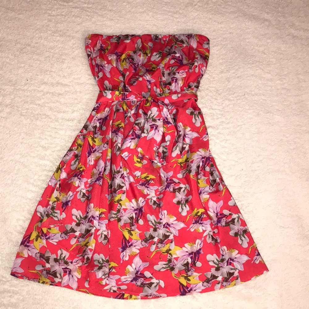 Coral/floral dress